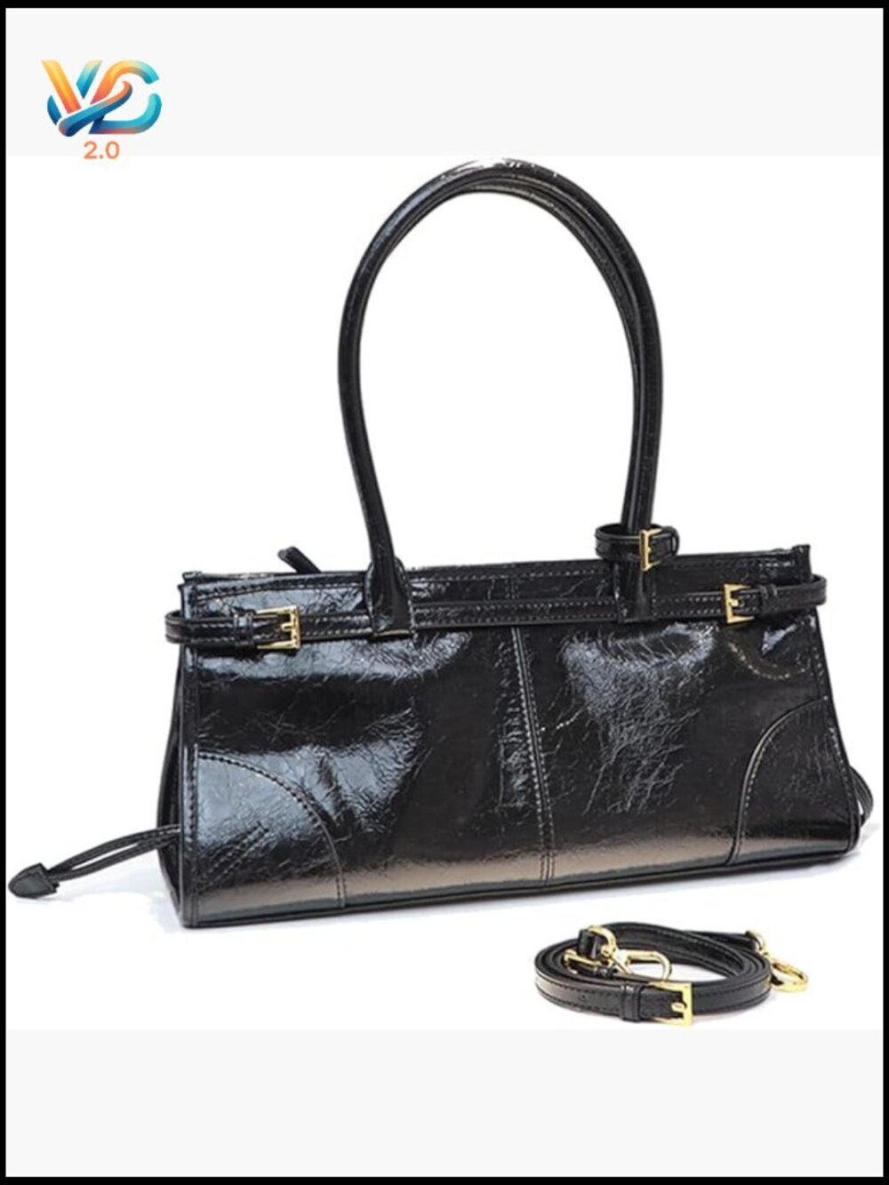 Structured Faux Leather Crossbody Shoulder Purse Medium Capacity Zipper Closure